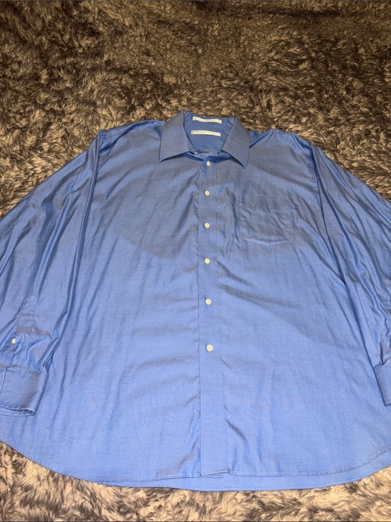 Forsyth Of Canada Other - Forsyth of Canada XL Mens Blue Wrinkle Free Cotton Dress Shirt 17.5 34/35